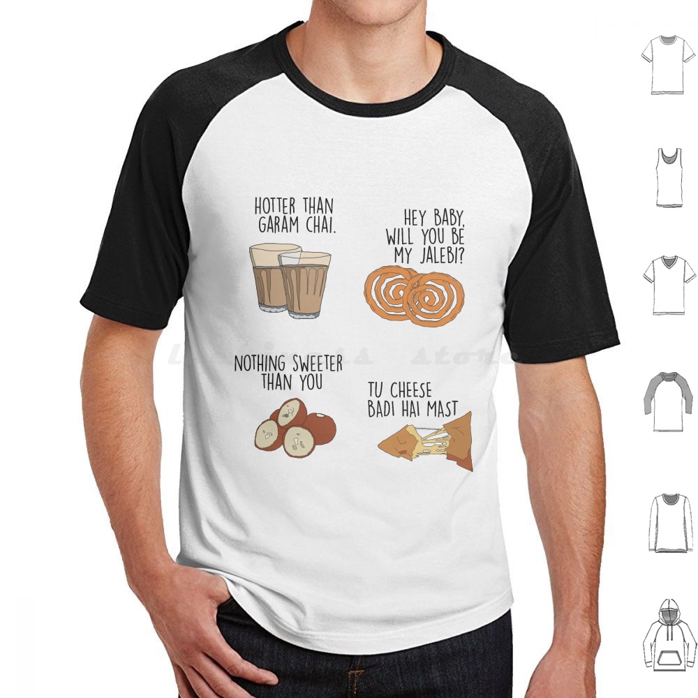 Food Snacks Indian - Indian Pack. Koszulka Snack Lines 6XL
