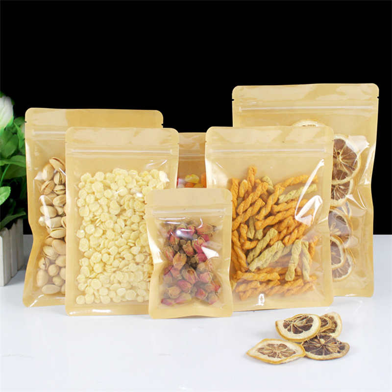 Food Like Snacks - Brązowy jednostronnie przezroczysty, zamykany plastikowy worek